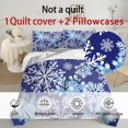 thumbnail image 4 of Yspwyqan Winter Blue Snowflake 3 Piece Bedding Set Full, Soft Breathable Bed Set for Winter Holiday Bedroom Decor, Includes 1 Quilt Cover and 2 Pillow Shams, 4 of 7