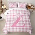 thumbnail image 2 of Catabedysis Personalized Letter Gifts Twin Quilt Set,Pink Princess Bowknot Alphabet Z Twin Coverlet Set For Girls,3Pcs, 2 of 7