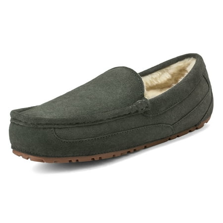 Dream Pairs New Soft Mens Au-Loafer Indoor Warm Moccasins Slippers Flats Shoes Au-Loafer-01 Grey Size 8