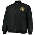 thumbnail image 2 of Men's White/Black Milwaukee Brewers Reversible Satin Full-Zip Jacket, 2 of 6
