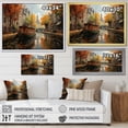 thumbnail image 4 of Designart "Waterways Palette Orange Canal art painting" Canals Floater Framed Wall Decor, 4 of 7