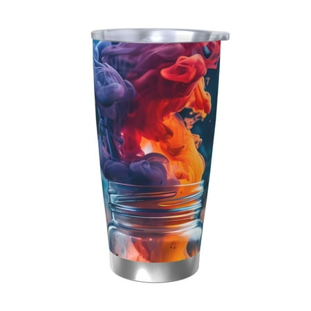 

Goofa Modern Art Red And Blue Colors for 20 oz Skinny Tumbler Stainless Steel Coffee Mug Slim Vacuum Insulated Travel Cup Car Cup-Without Straw