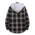 thumbnail image 4 of RongHuan Men's Flannel Hoodie Shirts Casual Loose Fit Plaid Shirt Jackets Button Down Drawstring Long Sleeve Hooded Outerwear, 4 of 4