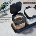 thumbnail image 4 of 3 Pack Glass Seasoning Box with Tray, Clear Condiment Canister with Lid and Spoon, Kitchen Spice Pot with Base, Salt Pepper Sugar Storage Container Jar Cruet Set of 3 for Desk（Black）, 4 of 8