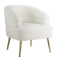 thumbnail image 1 of ACME Chaise d'Appoint Rembourrée Tissu en Faux Sherpa Blanc, 1 of 6