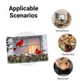 thumbnail image 2 of JOOCAR Winter Cardinal Window Scene Linen Table Mats Set of 4 for Home Kitchen Table Decor 12x18 inch, 2 of 5