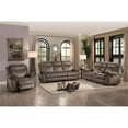 thumbnail image 2 of Pemberly Row Transitional Microfiber Double Glider Reclining Love Seat in Brown, 2 of 7