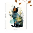 thumbnail image 3 of QISVANSET Black Cat Botanical Canvas Wall Art 15.75x11.81 Inches, 3 of 5