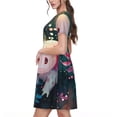 thumbnail image 2 of Disketp Whimsical Axolotl Fantasy para Vestido de Manga Corta para Mujeres, Vestidos de Verano para Mujeres, Casual y Holgado para la Playa, 2 of 6