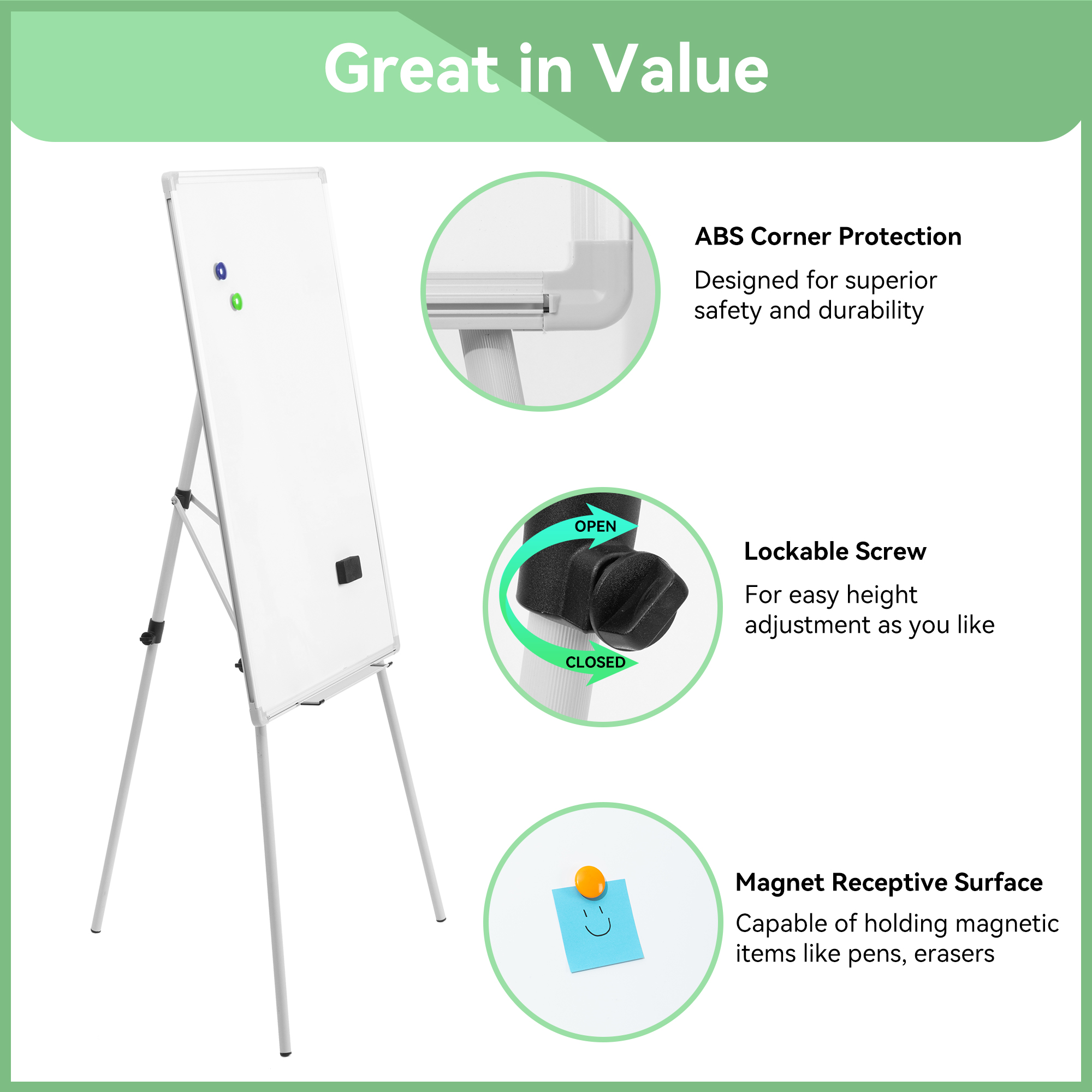 VUSIGN Magnetic Easel Whiteboard 36x24 - Tripod Stand photo 3