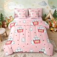thumbnail image 2 of Erosebridal Bunny Full Size Bedding Sets for Girls, Popcorn Bucket Full Size Bed in a Bag, Pink Reversible 7-Piece, 2 of 6