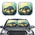 thumbnail image 2 of Disketp 2 Piece Watercolor Turtle2 Pattern Windshield Sunshades,Folding Windshield Sun Shade For Car Suv Trucks Sedan,Blocks Uv Rays Sun Visor Protector-Large, 2 of 7