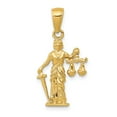 thumbnail image 1 of Real 14kt Yellow Gold 3-D Lady of Justice With Moveable Scales Pendant; for Adults and Teens; for Women and Men, 1 of 5
