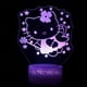 thumbnail image 2 of Lámpara de mesa LED con luz nocturna 3D de animación de Hello Kitty, lámpara de noche para dormitorio infantil, lámpara de ambiente colorido táctil, 2 of 5