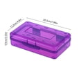 thumbnail image 4 of Pencil Box - 2Pack Portable Storage Box, Large Capacity Clear Hard Plastic Pencil Case for for Pen Jewelry Toothpicks, 8 x 5 x 2.3 in, (Purple), Ccwuwei, 4 of 7