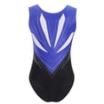 thumbnail image 3 of TiaoBug Kids Girls Gymnastics Tumbling Leotards One Piece Sparkly Ballet Sleeveless Cutout Back Bodysuit Blue 12, 3 of 6