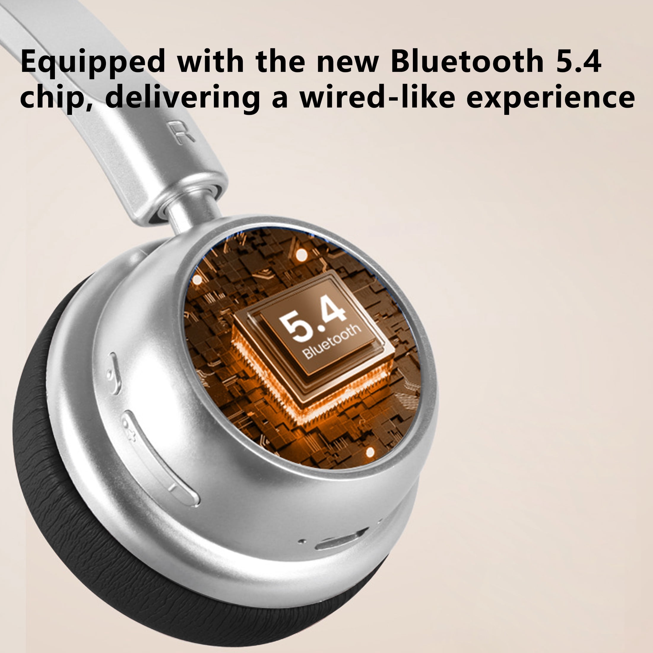 AKKHOO Wireless Retro On-Ear Headphones, Bluetooth 5.4 with ENC Noise Cancelling Mic, 10H Playtime, Lightweight Comfortable Portable Headset for Travel, Work, Commute, Office, Daily Use, Gift