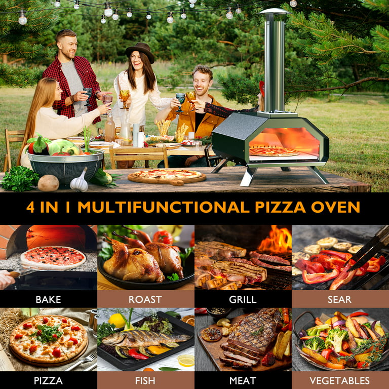 Deco Chef 13-inch Electric Pizza Oven 2-in-1 Pizza Stone and Grill - Black