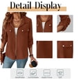 thumbnail image 5 of Women’s Jackets Fall Long Sleeve Lapel Zipper Pocket Button Street Style Casual Chic Motorcycle Coat S-2XL, 5 of 7