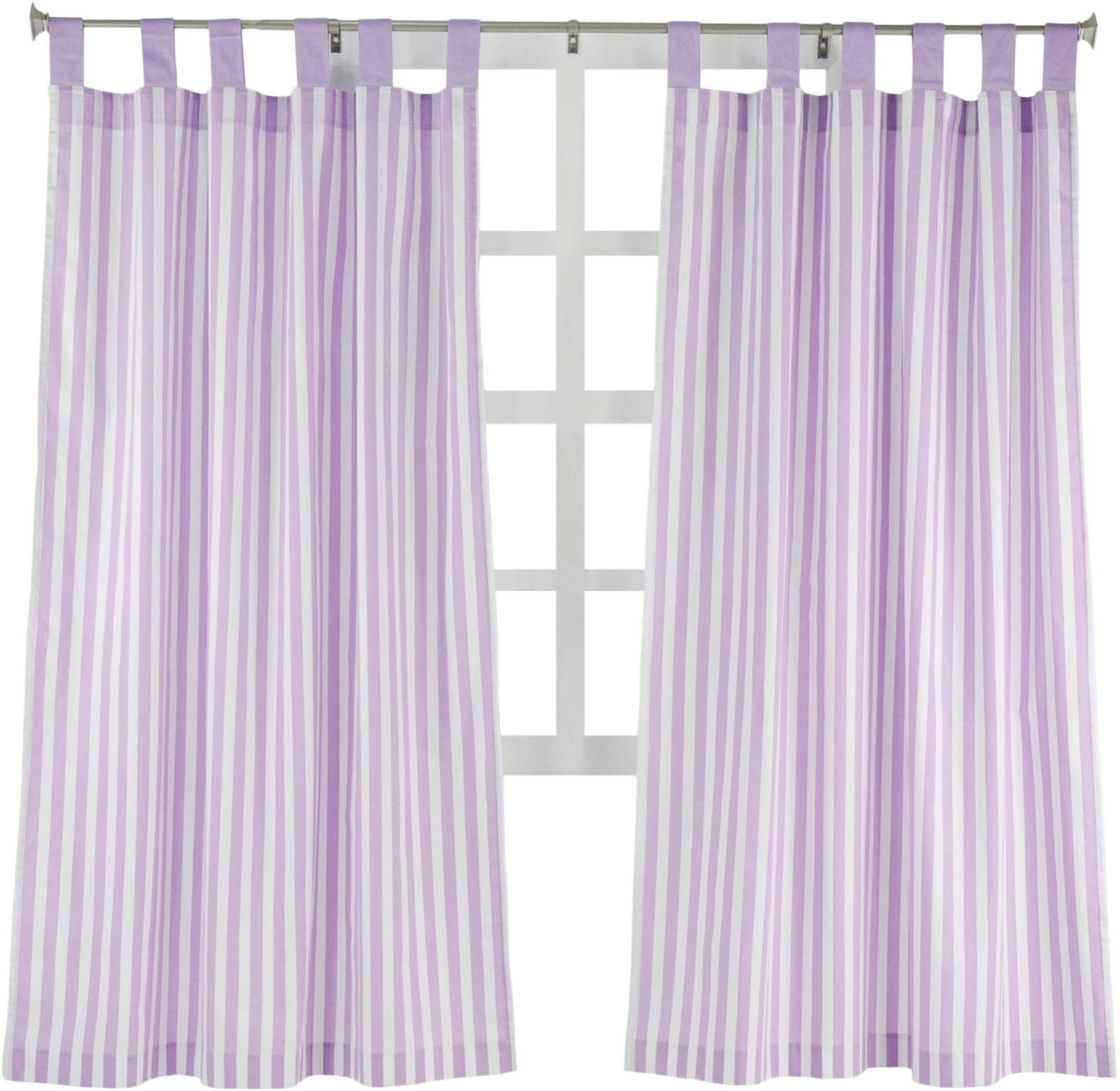 Tadpoles Stripe Curtain Panels Lilac 63 Inch Set of 2 