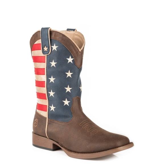 Roper Boys American Patriotic Square Toe Cowboy Mid Calf Boots