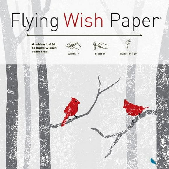 Flying Wish Paper Winter Wishes - Write It, Light It, & Watch It Fly, Large Kit, 7" x 7"