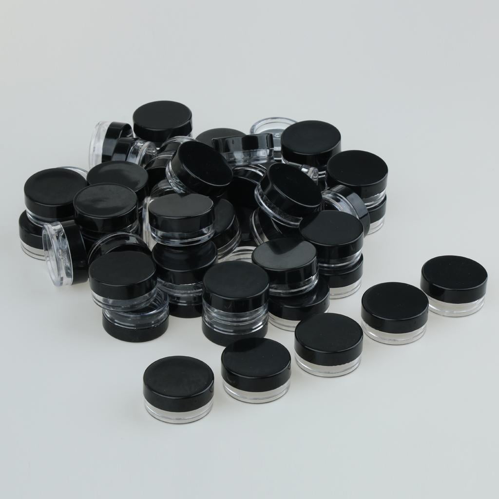 50Pcs Cream Jar Empty Jar Cosmetic Container with Screw for Lip , , Peelings - Black