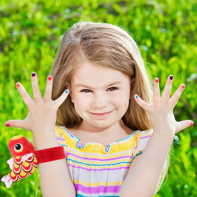 WASHWEPE Kids Bracelet Slap Bracelet Red Plush 1Set for Decoration at Kindergarten Performances