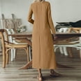 thumbnail image 5 of SDNall Women's Casual V-Neck Dress with Long Sleeve, Pocket Maxi Dress, 5 of 9