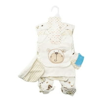 Splozh Baby Layette Sets Unisex Baby Layette Gift Set for Boys or Girls Unisex 8PCS Jumpsuit Top Pant Bib Hat Socks Gift Sets Baby Clothes Must Have White,0-3 Months