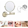 5x Magnification TwoSided Swivel Wall Mounted Mirror, Brass Gold