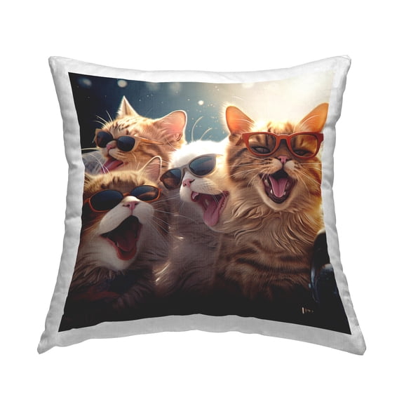 Stupell Industries Happy Meowing Cats Decorative Printed Throw Pillow Design by Jim Baldwin