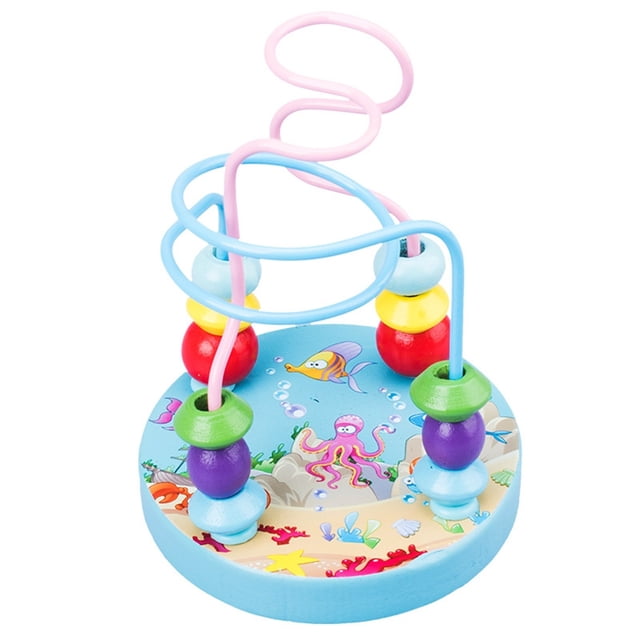 D Childrens Educational Wood Toy Mini Animals Round Beads For Fine Motor Development Ocean Theme Fun