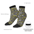 thumbnail image 6 of Rateoe Modern Yellow Excavator Pattern Quarter Crew Socks,Toe Seamed Ankle Socks,Cotton Cushioned Breathable Athletic Crew Sports Socks, 6 of 7