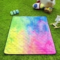 thumbnail image 2 of Rainbow Outdoor Picnic BlanketsTie Dyeing Waterproof Picnic Blankets 60x80 Inches Large Sandproof Beach Blanket Foldable Outdoor Blanket for Camping on Grass Picnic Mat, 2 of 6