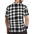thumbnail image 2 of Wukai White And Black Plaid Print Men's Short-Sleeved Mesh T-Shirt,Quick-Dry Short Sleeve Workout T-Shirt-4X-Large, 2 of 8