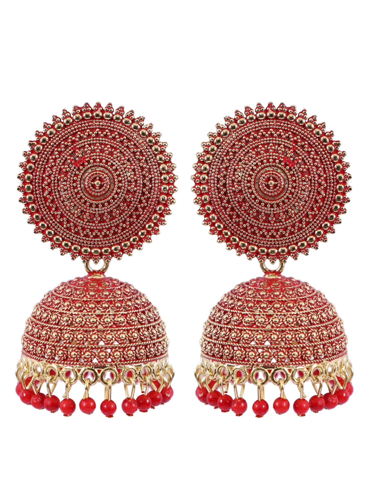 Flipkart.com - Buy RAJ JEWELLERY Traditional Ethnic Antique Red Color  Oxidized Chain Jhumka Jhumki for Girls Alloy Jhumki Earring, Drops &  Danglers, Chandbali Earring Online at Best Prices in India