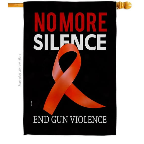 USA Decoration H170284-BO 28 x 40 in. No Silence End Gun Support Awareness Double-Sided Vertical Decoration Banner House & Garden Flag - Yard Gift