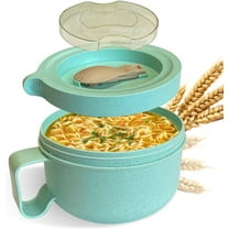 1 Pc Microwave Soup Bowl with Lid,28.7 Oz Wheat Straw Ramen Bowl,BPA-Free Noodles Bowl for Instant Noodles,Plastic Ramen Mug with Handle,Easy to Clean Lunch Bowl for School,Home (Beige)