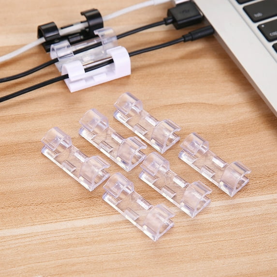 20 Pcs Self-adhesive Wire Organizer Cable Clamp Line Clip Ties Fixer Holder,Transparent S