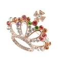 thumbnail image 4 of Crown Brooch, Decorative Colored  Rhinestone Beautiful Alloy Frame Tiara Crown Brooches  For Girls For Wedding Party, 4 of 8