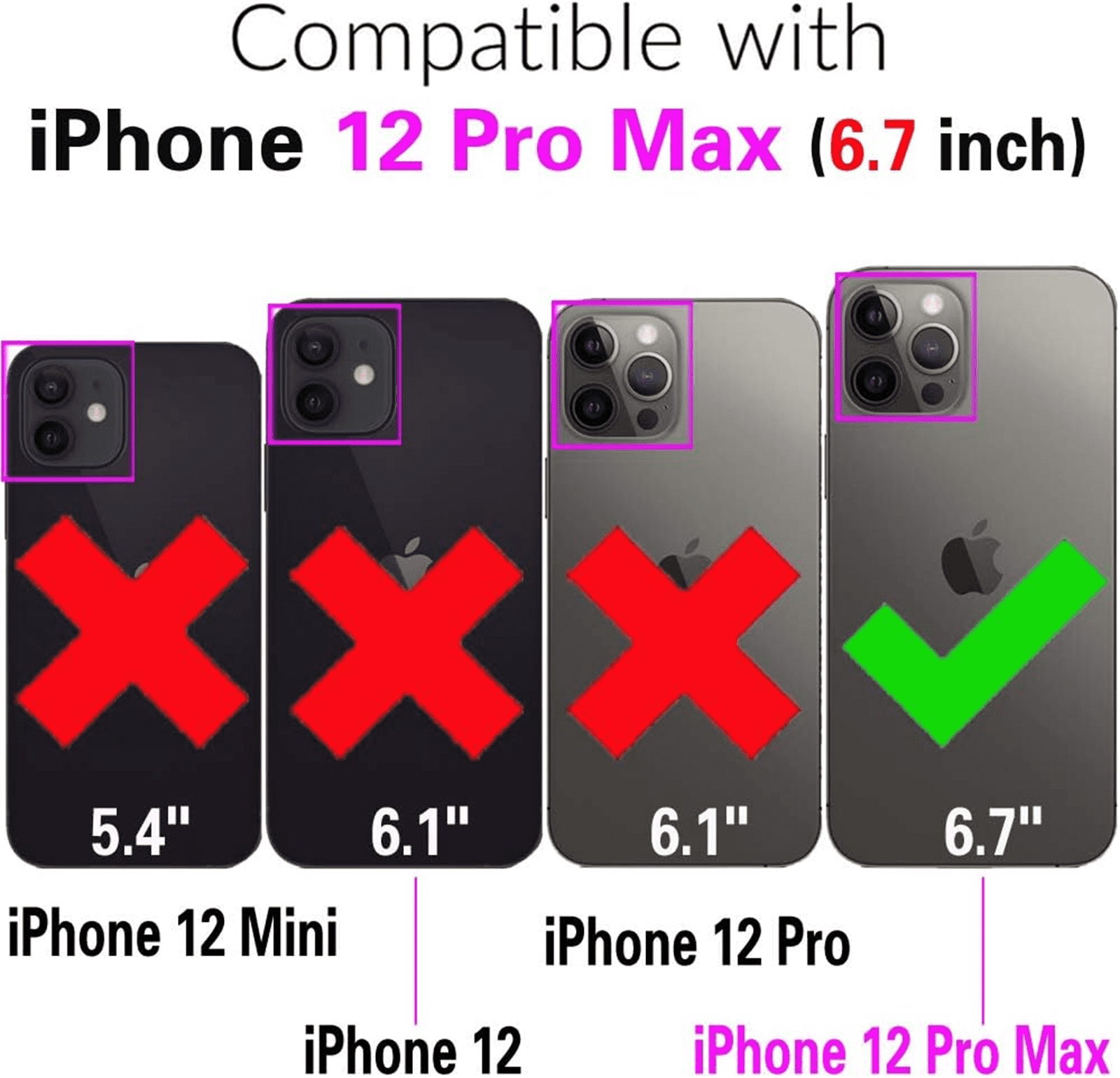 Asuwish Wallet RFID Blocking PU Leather Cell Phone Case with Tempered Glass Screen Protector, Wrist Strap for iPhone 12 Pro Max, Purple