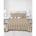 thumbnail image 2 of Full Size Quilt Bedding Set, Brown Plaid Reversible Summer Quilt 3 Pieces, Gingham Checked Minimalist Modern Lightweight Bedspreads Coverlets with 2 Pillow Shams for All Seasons, 2 of 5