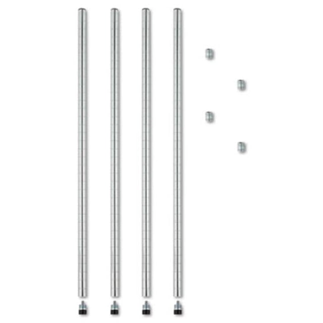 Stackable Posts For Wire Shelving 36 h Silver 4 Pack