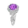 thumbnail image 2 of Mauli Jewels Women's 1 Carat Amethyst and Halo Diamond Engagement Ring in 10K White Gold, 2 of 4