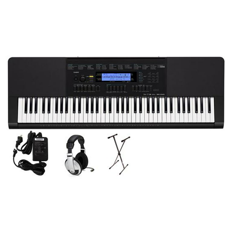 Casio WK-245 76-Key Premium Portable Keyboard Package with Headphones, Stand Power Supply - Walmart.com