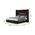thumbnail image 6 of Pemberly Row Upholstery Wood King Bed with Ambient lighting in Black Velvet, 6 of 6