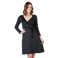 thumbnail image 4 of Womens V Neck Faux Wrap Belted Dress, 4 of 5