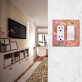 thumbnail image 5 of Yayeee Rocker Switch Wall Plate 3-Gang 6.5"x4.6" Home Decorative Outlet Cover, Abstract Pink Flowers, 5 of 6