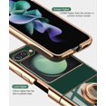 thumbnail image 6 of Compatible with Samsung Galaxy Z Flip 5 Case for Women Men Cute Samsung Z Flip 5 Protective Case Shockproof with Stand and Luxury Plating Gold Edge Phone Case Cover (Night Green), 6 of 14